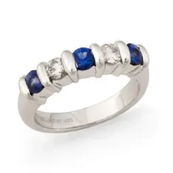 Sapphire-Diamond-5-gem-Ridge-Ring-2 Ridge Ring